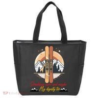 Shredding Snow And Dignity Funny Skiing Adventure Tote Bag thumb 0