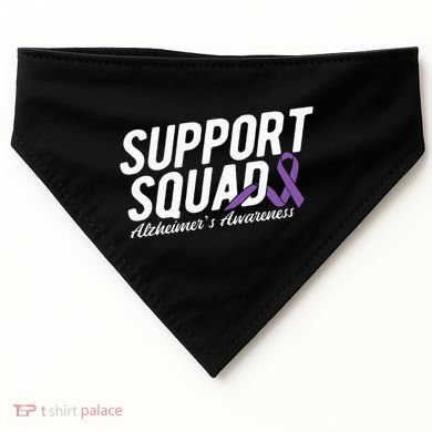 Support Squad Alzheimers Awareness USA-Made Doggie Bandana