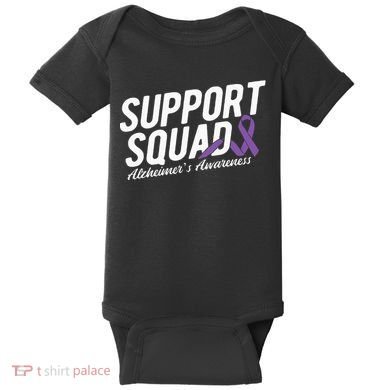 Support Squad Alzheimers Awareness Baby Bodysuit