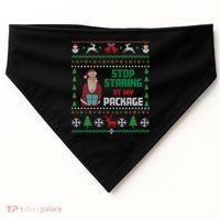 Stop Staring At My Package Ugly Christmas Cool Gift USA-Made Doggie Bandana thumb 0