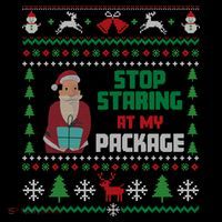 Stop Staring At My Package Ugly Christmas Cool Gift Bucket Hat thumb 4