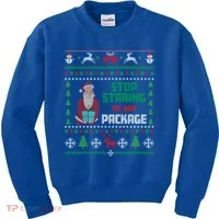 Stop Staring At My Package Ugly Christmas Cool Gift Kids Sweatshirt thumb 0