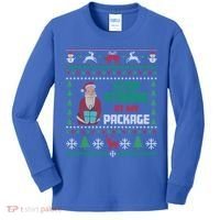 Stop Staring At My Package Ugly Christmas Cool Gift Kids Long Sleeve Shirt thumb 0