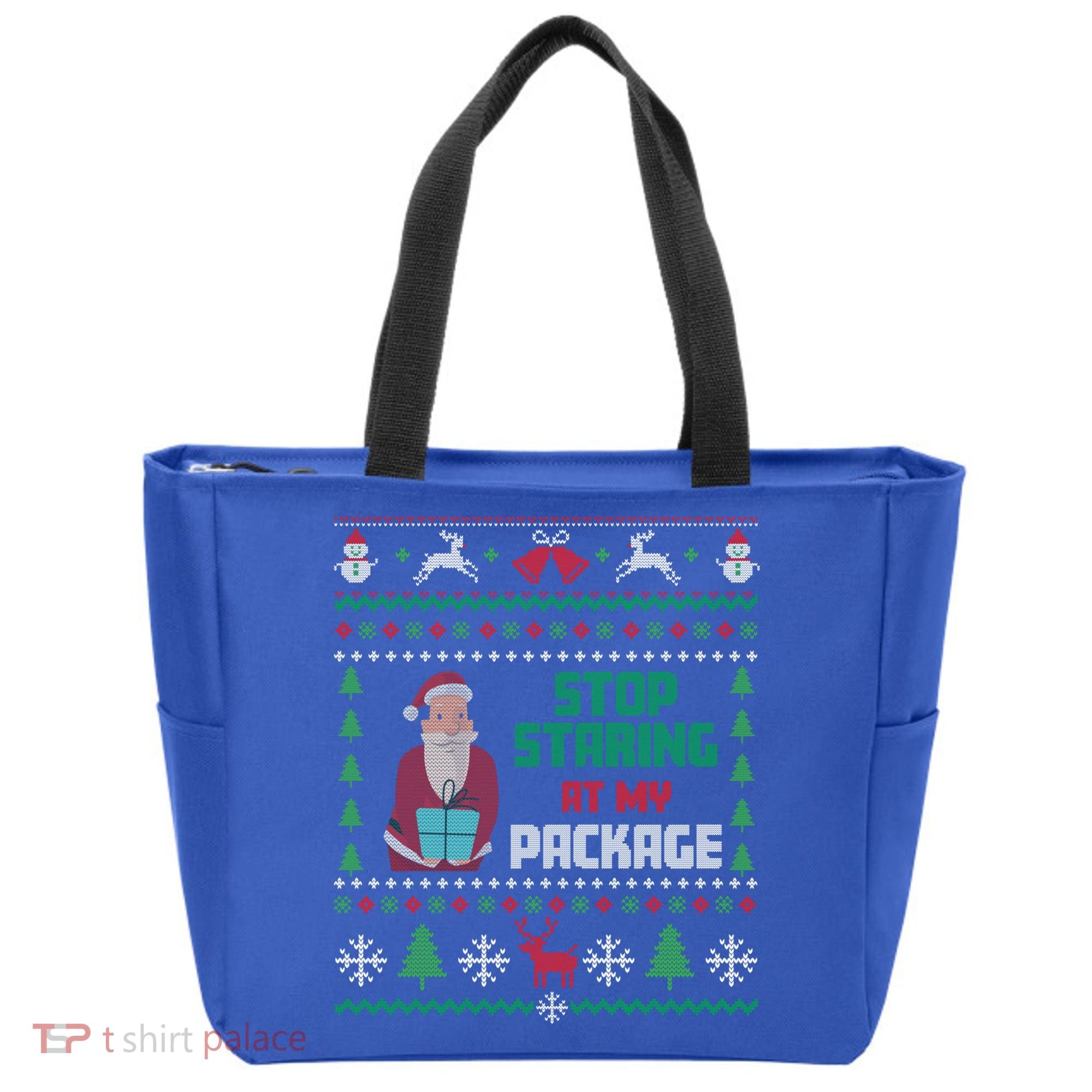 Stop Staring At My Package Ugly Christmas Cool Gift Tote Bag