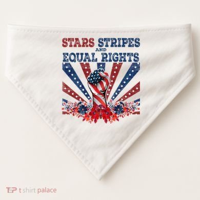 Stars Stripes And Equal Rights Patriotic Activist USA-Made Doggie Bandana