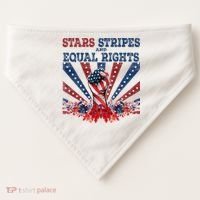 Stars Stripes And Equal Rights Patriotic Activist USA-Made Doggie Bandana thumb 0