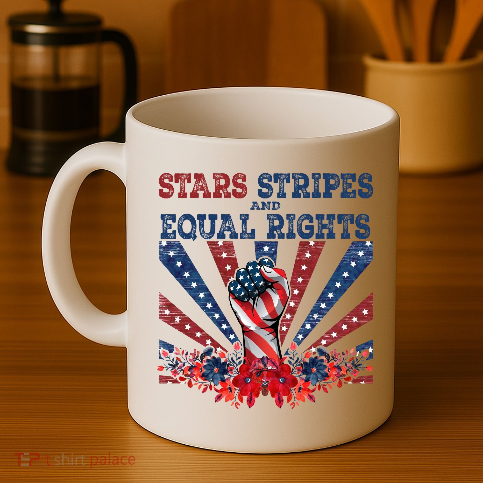 Stars Stripes And Equal Rights Patriotic Activist Coffee Mug