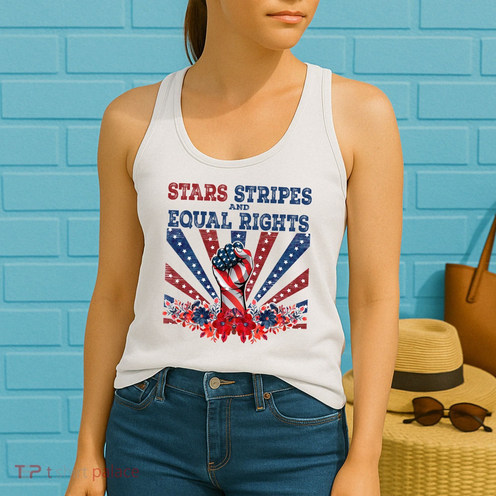 Stars Stripes And Equal Rights Patriotic Activist Women's Tank Top