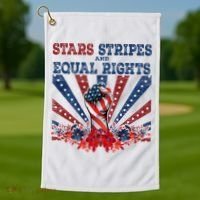 Stars Stripes And Equal Rights Patriotic Activist Golf Towel thumb 1