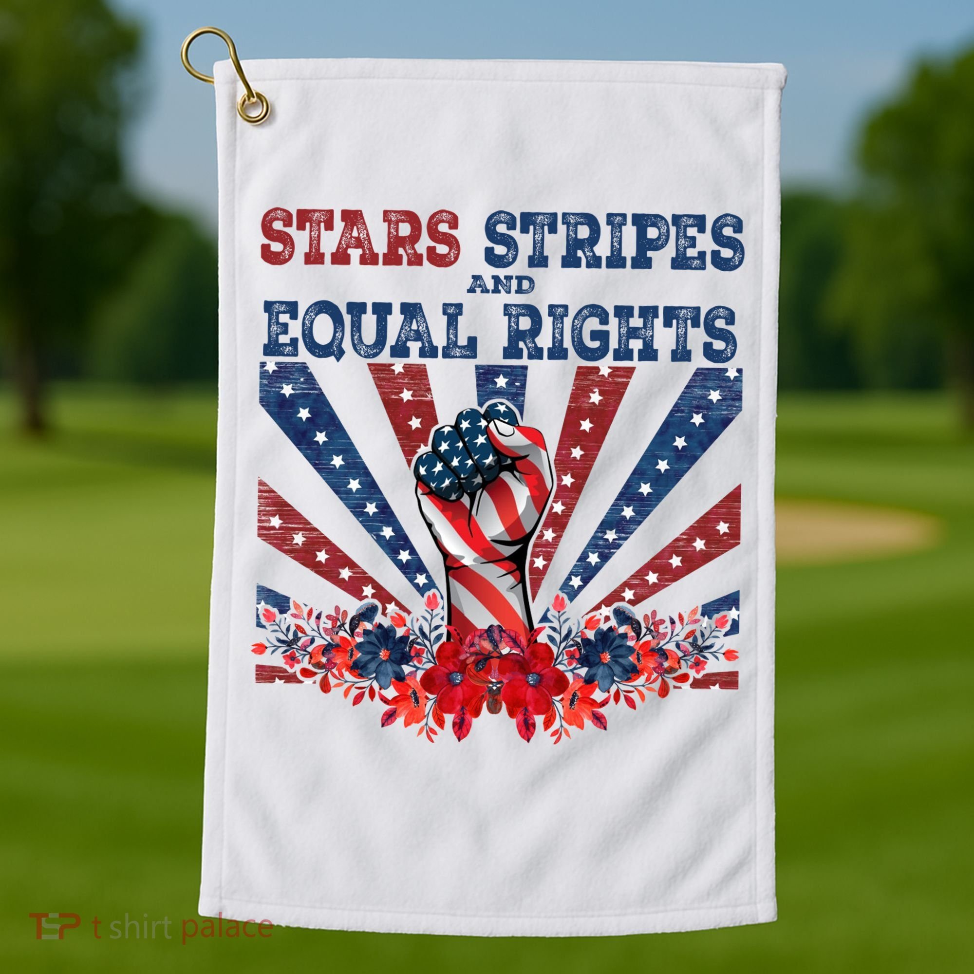 Stars Stripes And Equal Rights Patriotic Activist Golf Towel