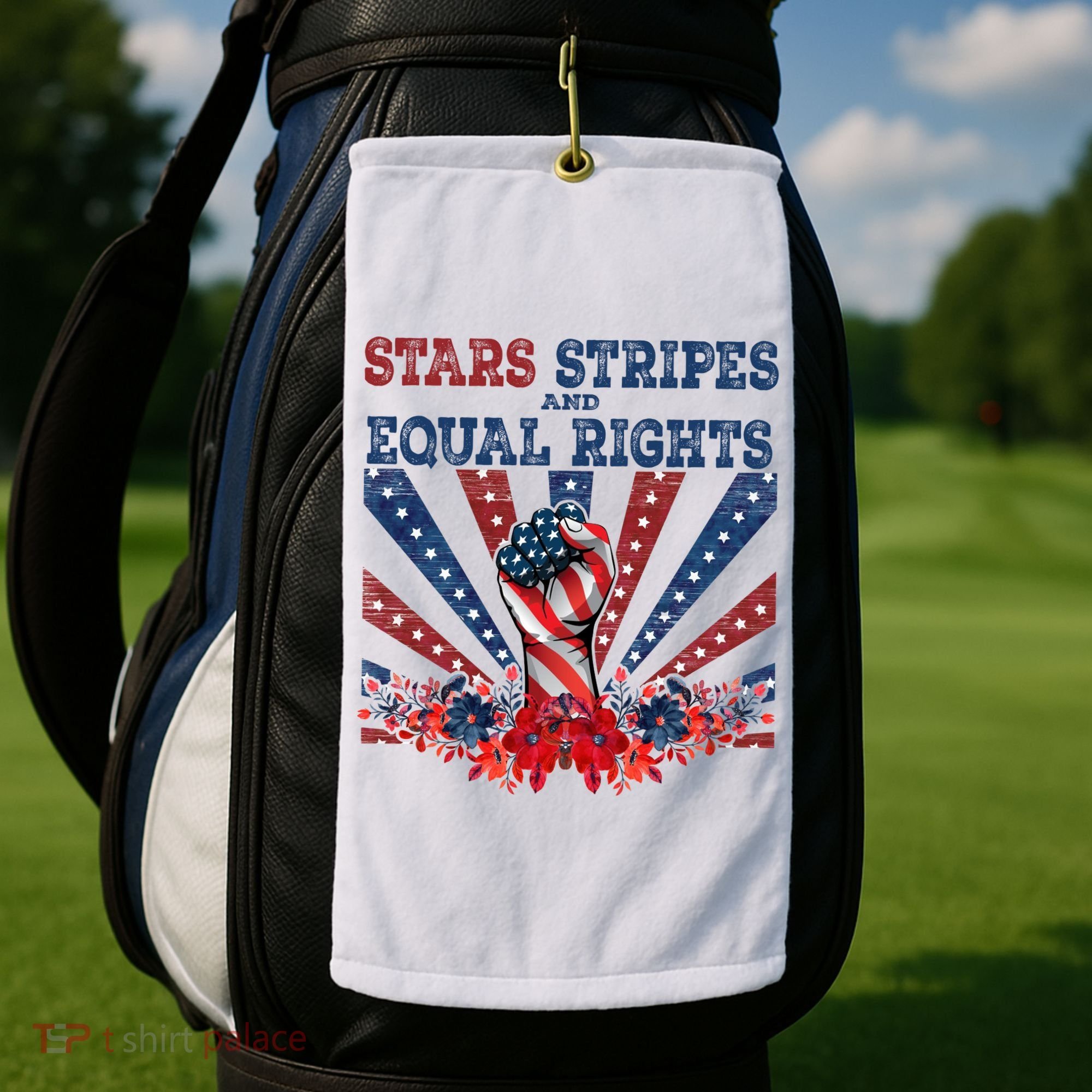 Stars Stripes And Equal Rights Patriotic Activist Golf Towel