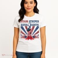 Stars Stripes And Equal Rights Patriotic Activist Women's T-Shirt thumb 4