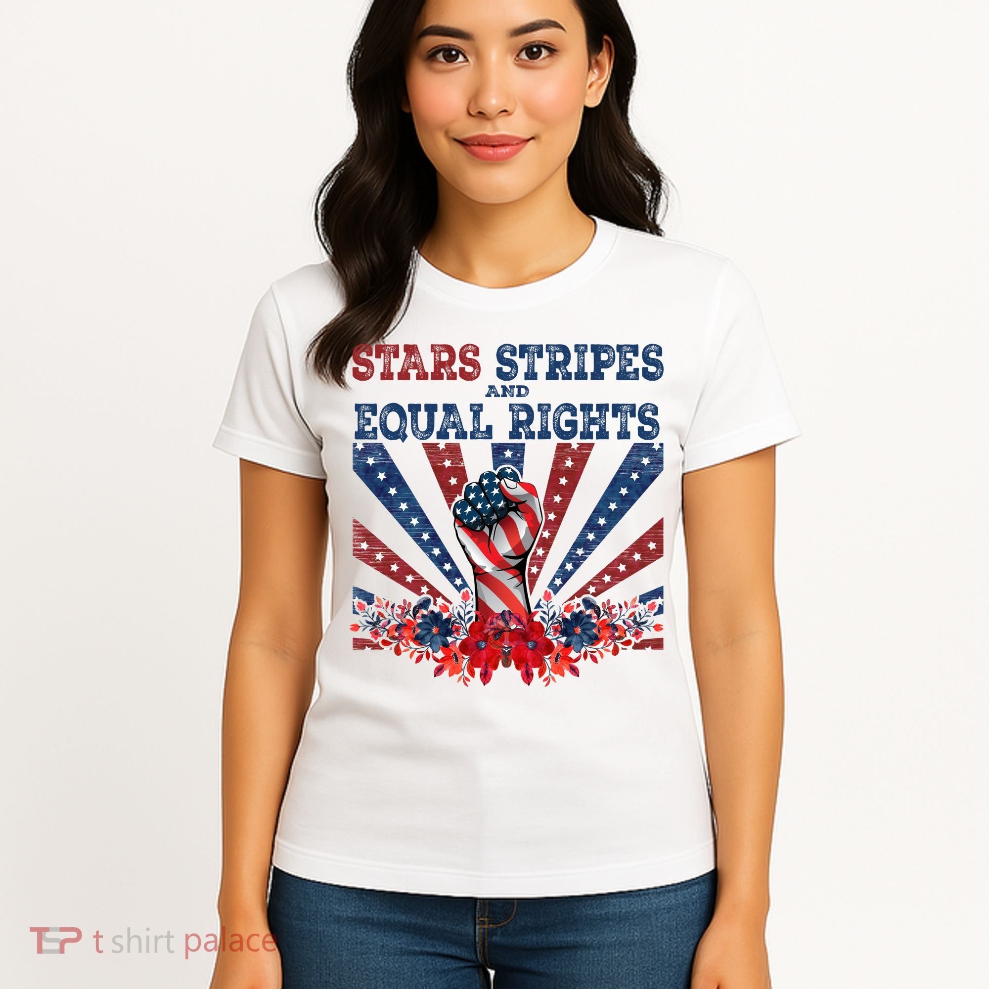 Stars Stripes And Equal Rights Patriotic Activist Women's T-Shirt