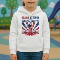 Stars Stripes And Equal Rights Patriotic Activist Kids Hoodie thumb 3