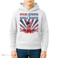 Stars Stripes And Equal Rights Patriotic Activist Kids Hoodie thumb 4