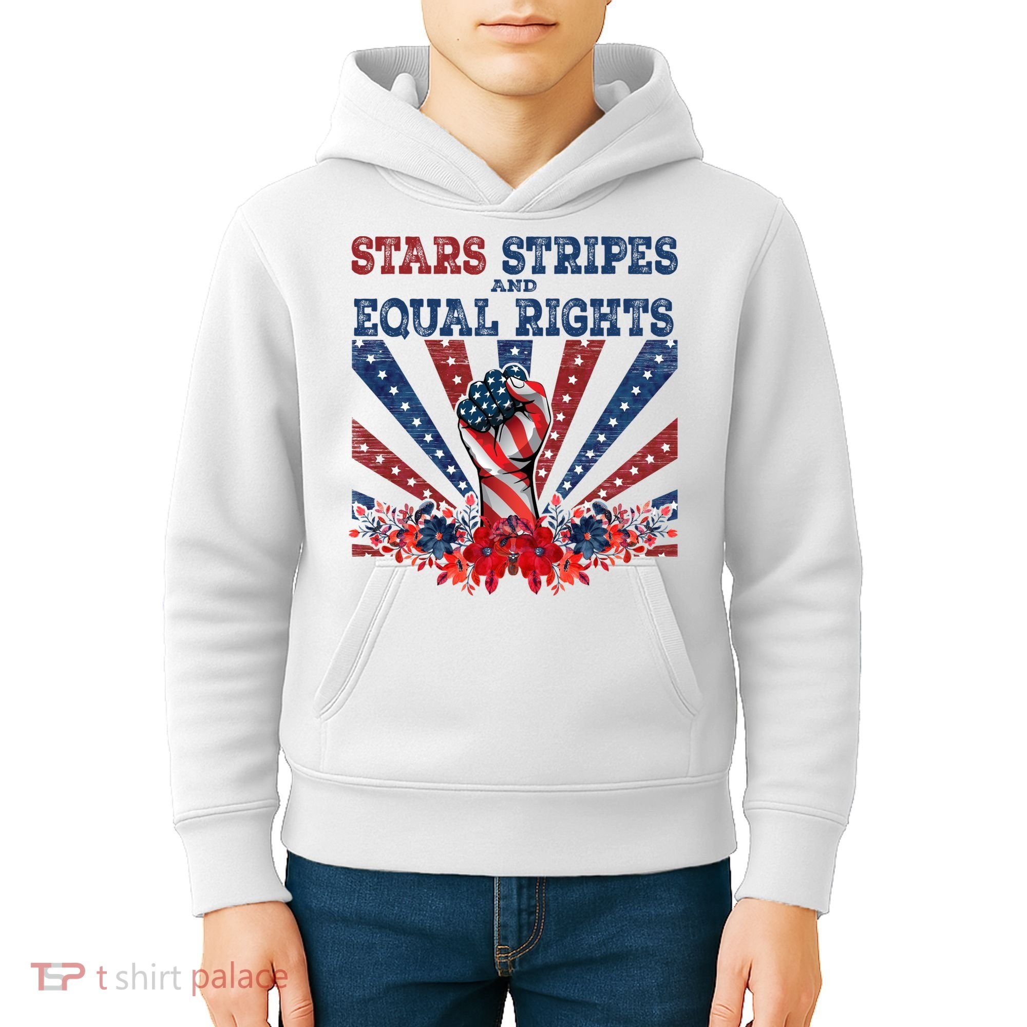 Stars Stripes And Equal Rights Patriotic Activist Kids Hoodie