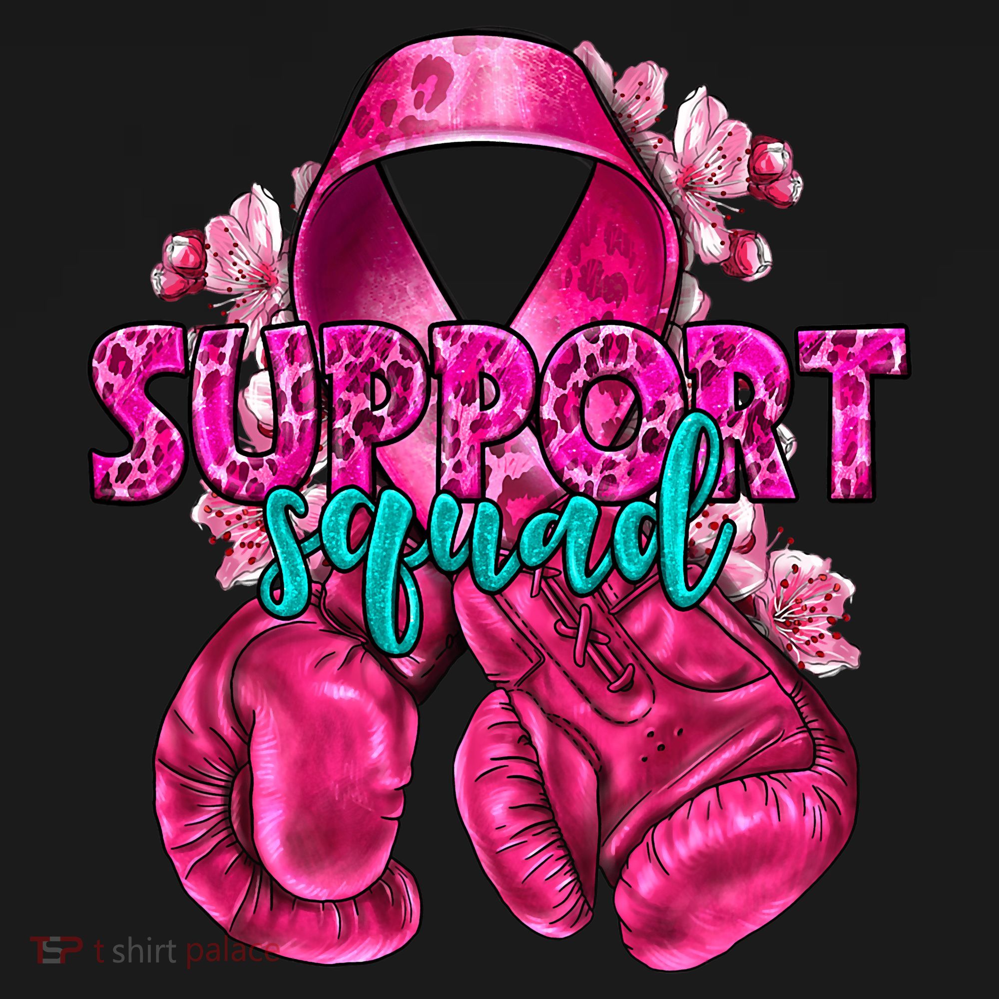 Support Squad Breast Cancer Awareness Boxing Gloves Button