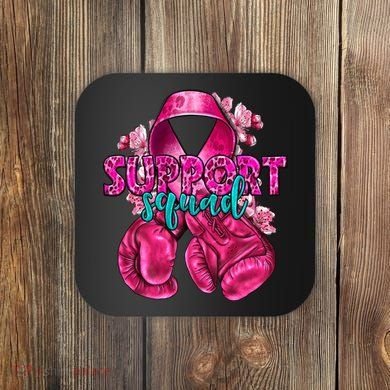 Support Squad Breast Cancer Awareness Boxing Gloves Coaster