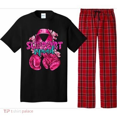 Support Squad Breast Cancer Awareness Boxing Gloves Pajama Set