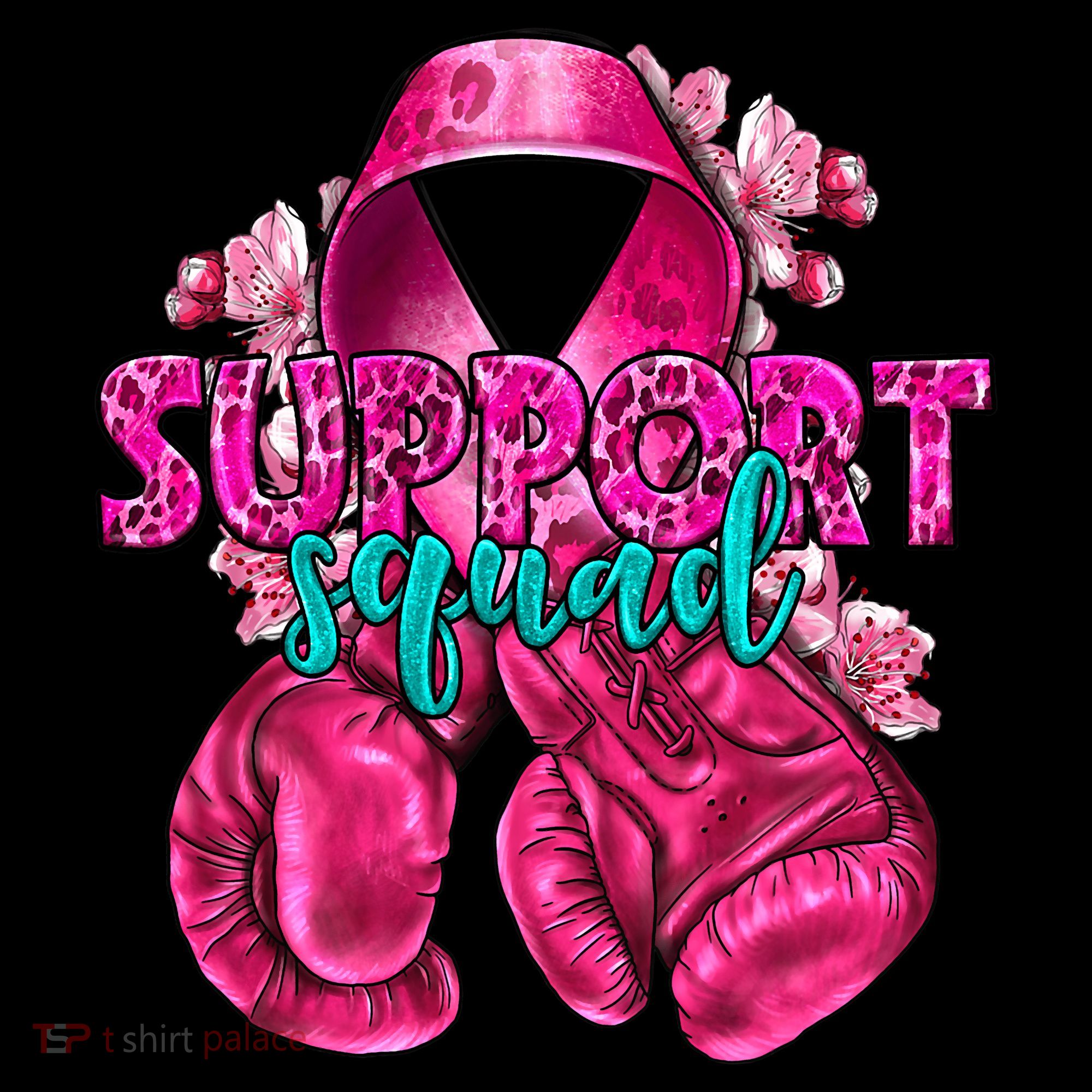 Support Squad Breast Cancer Awareness Boxing Gloves Women's Hoodie