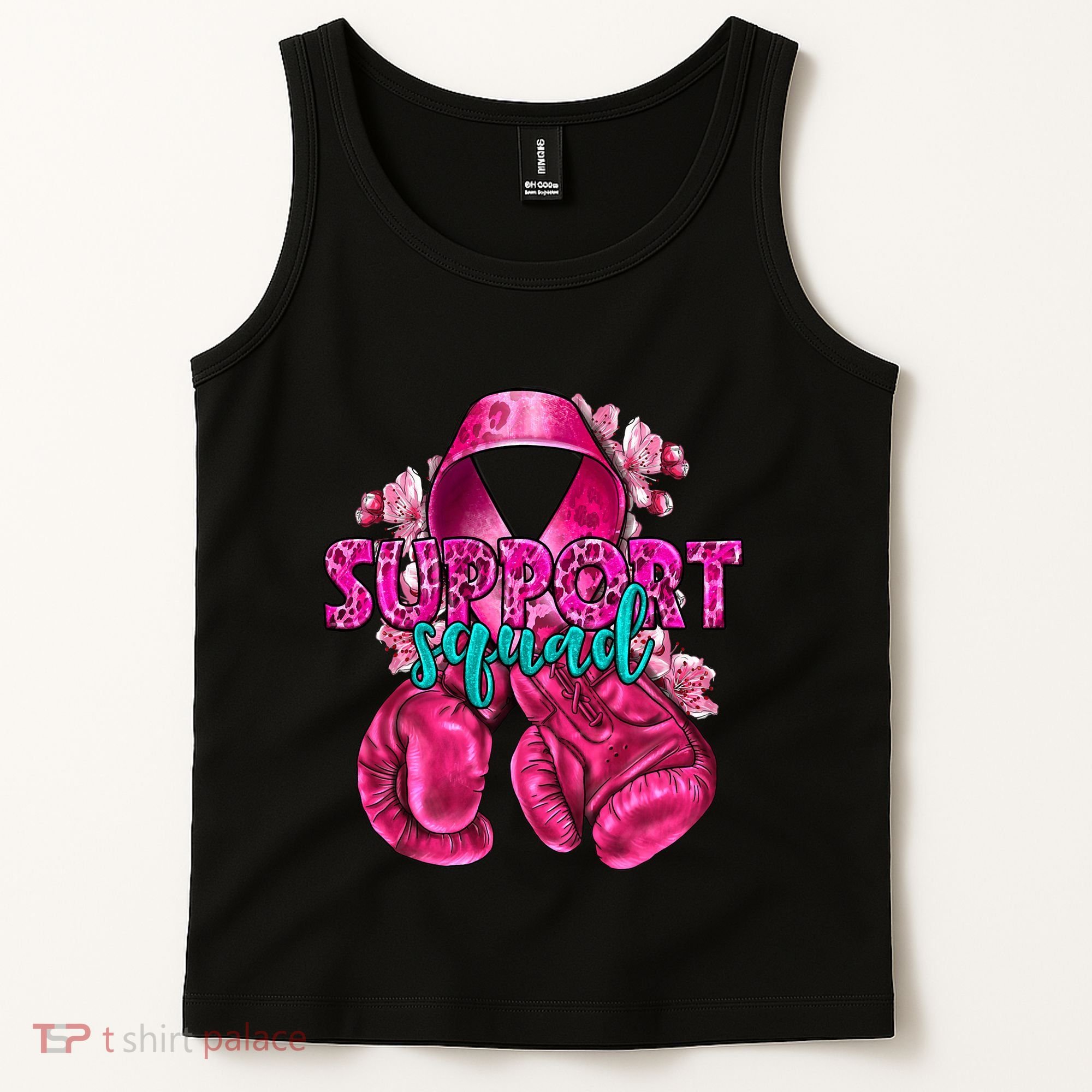 Support Squad Breast Cancer Awareness Boxing Gloves Tank Top