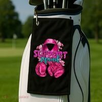 Support Squad Breast Cancer Awareness Boxing Gloves Golf Towel thumb 2