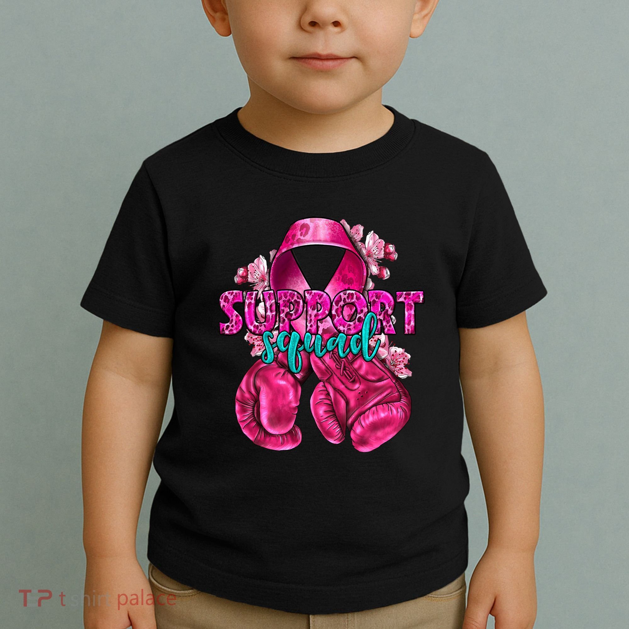 Support Squad Breast Cancer Awareness Boxing Gloves Toddler T-Shirt