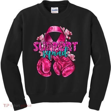 Support Squad Breast Cancer Awareness Boxing Gloves Kids Sweatshirt
