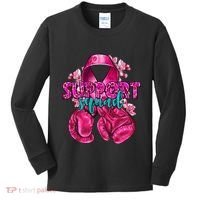 Support Squad Breast Cancer Awareness Boxing Gloves Kids Long Sleeve Shirt thumb 0