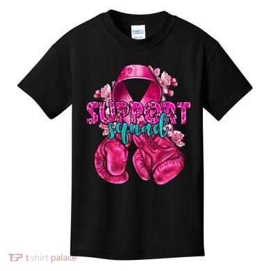 Support Squad Breast Cancer Awareness Boxing Gloves Kids T-Shirt