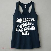 Somebodys Spoiled Blue Collar Wife Mother's Day Groovy Women's Tank Top thumb 3