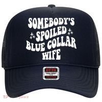Somebodys Spoiled Blue Collar Wife Mother's Day Groovy Hat thumb 0