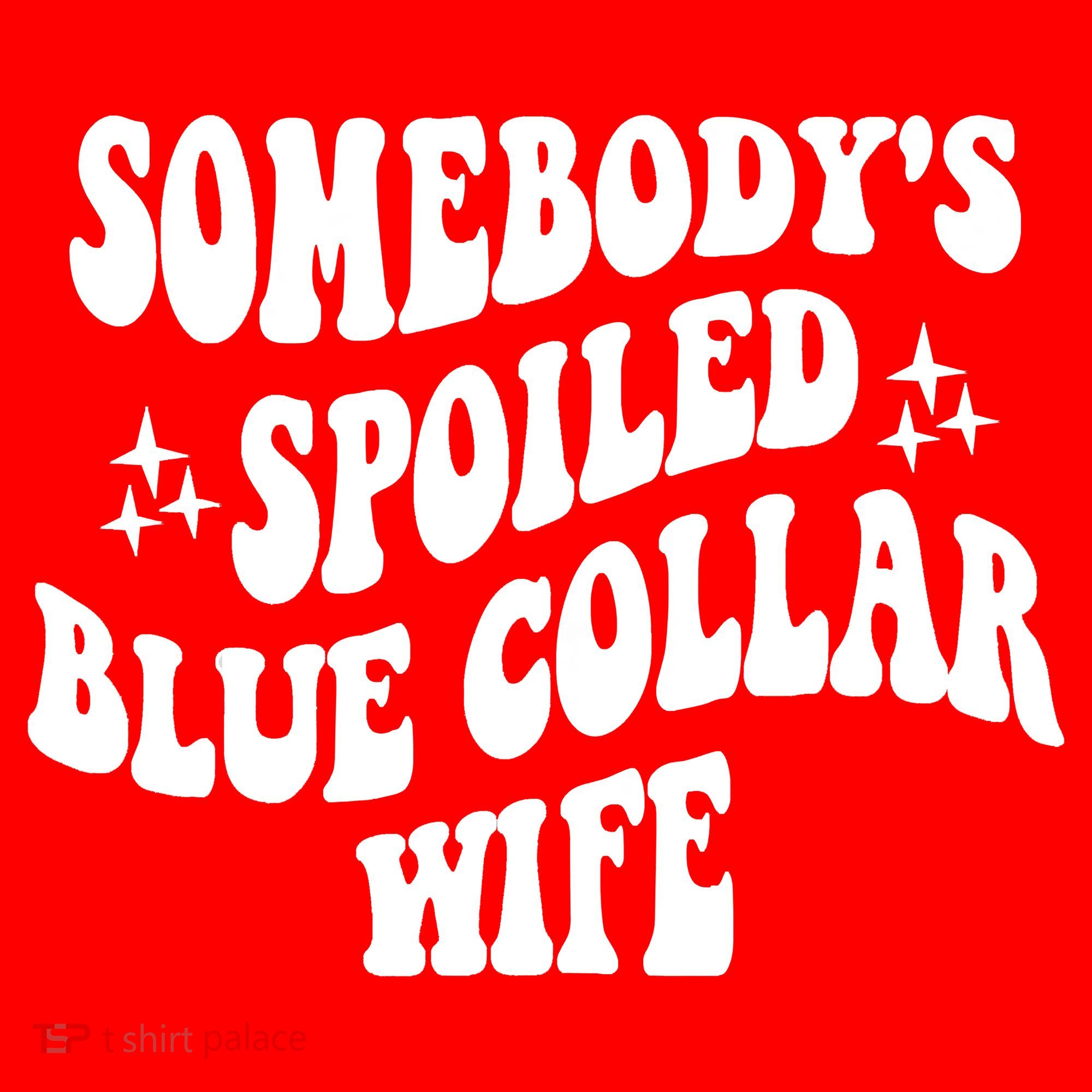 Somebodys Spoiled Blue Collar Wife Mother's Day Groovy Santa Hat