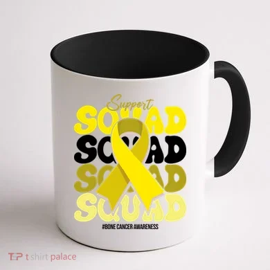 Support Squad Bone Cancer Awareness Coffee Mug back
