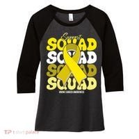 Support Squad Bone Cancer Awareness Women's Tri-Blend 3/4-Sleeve Raglan Shirt thumb 0