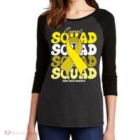 Support Squad Bone Cancer Awareness Women's Tri-Blend 3/4-Sleeve Raglan Shirt thumb 2