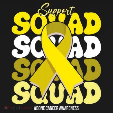 Support Squad Bone Cancer Awareness Women's Tri-Blend 3/4-Sleeve Raglan Shirt