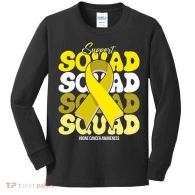 Support Squad Bone Cancer Awareness Kids Long Sleeve Shirt