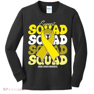 Support Squad Bone Cancer Awareness Kids Long Sleeve Shirt