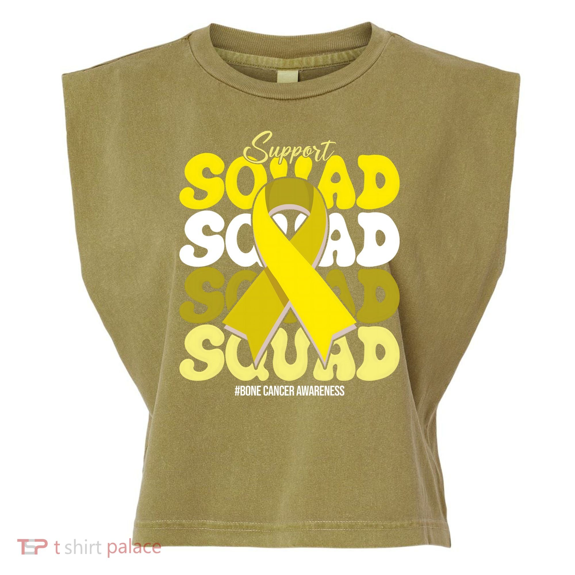 Support Squad Bone Cancer Awareness Garment-Dyed Women's Muscle Tee