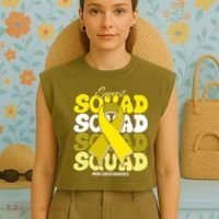 Support Squad Bone Cancer Awareness Garment-Dyed Women's Muscle Tee thumb 4