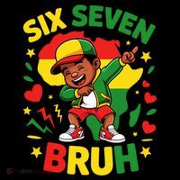 Six Seven Bruh 67 Juneteenth 6-7 Meme Button thumb 1