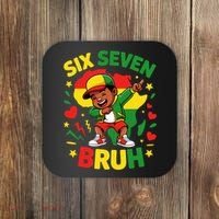 Six Seven Bruh 67 Juneteenth 6-7 Meme Coaster thumb 0