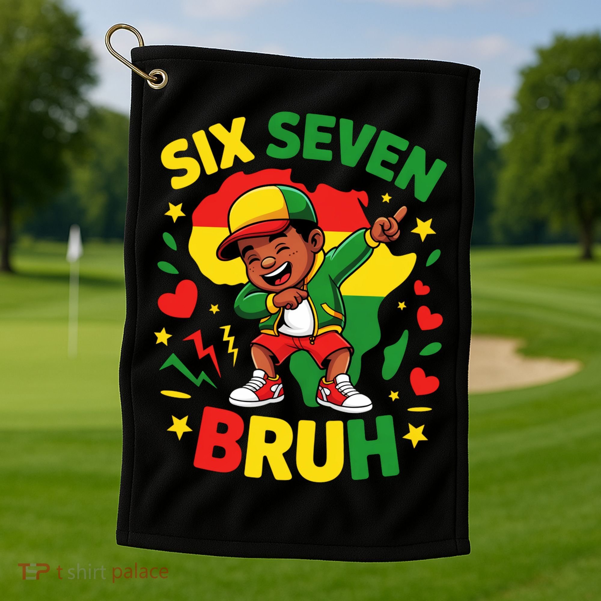 Six Seven Bruh 67 Juneteenth 6-7 Meme Golf Towel