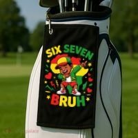 Six Seven Bruh 67 Juneteenth 6-7 Meme Golf Towel thumb 2