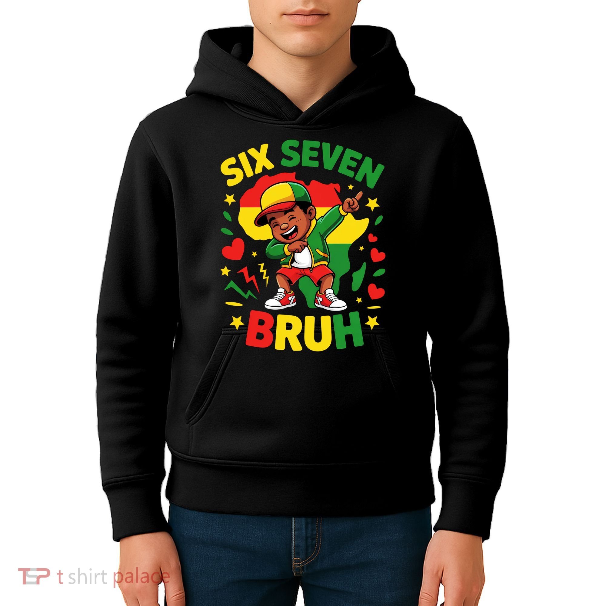 Six Seven Bruh 67 Juneteenth 6-7 Meme Kids Hoodie