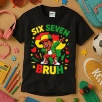 Six Seven Bruh 67 Juneteenth 6-7 Meme Kids T-Shirt thumb 3