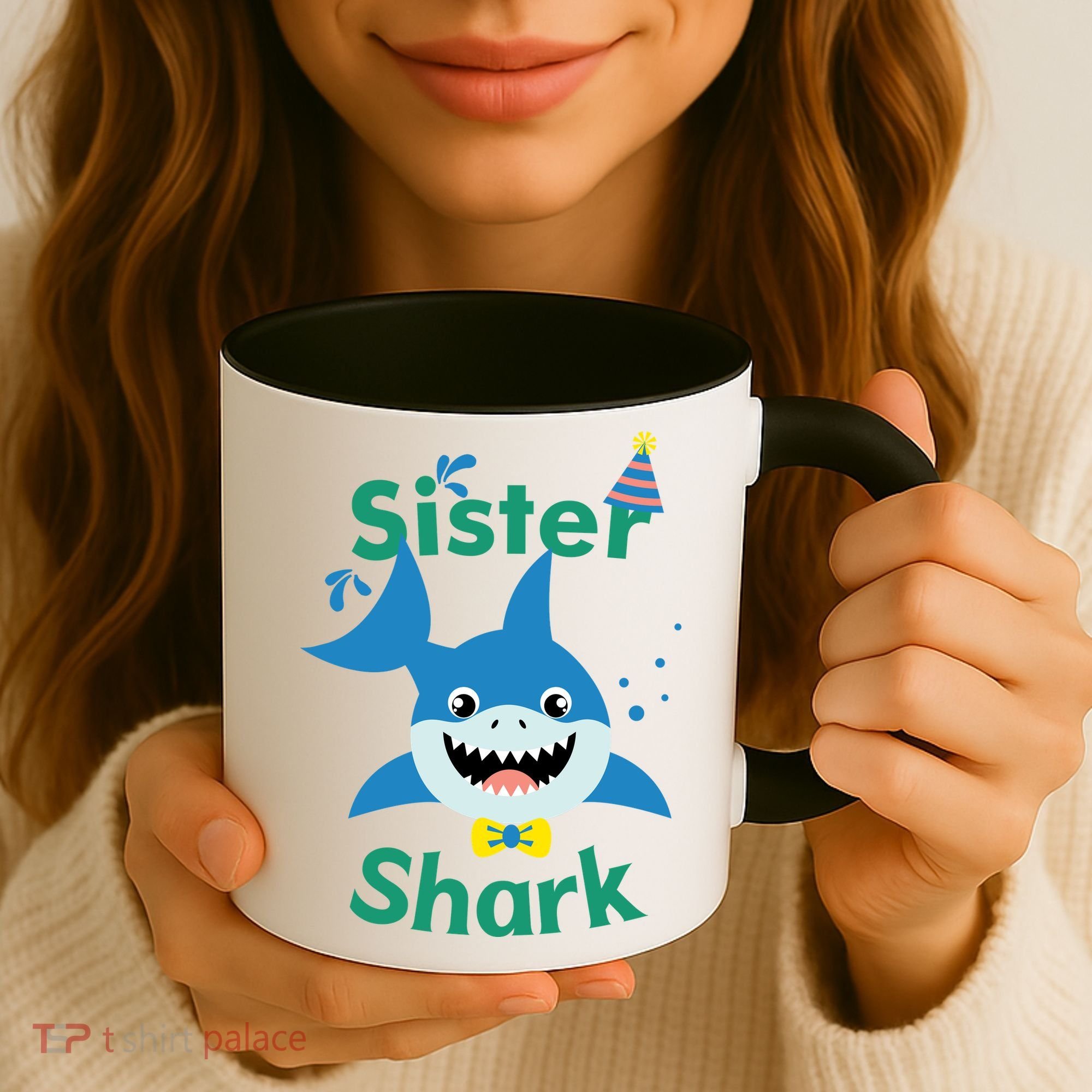 Sister Shark Birthday Party Matching Family Coffee Mug