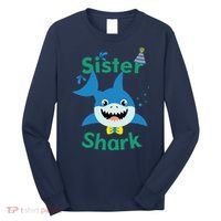 Sister Shark Birthday Party Matching Family Long Sleeve Shirt thumb 0