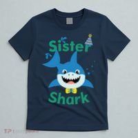 Sister Shark Birthday Party Matching Family T-Shirt thumb 5
